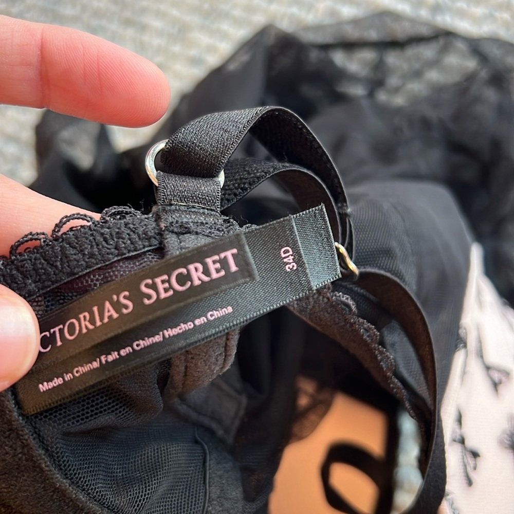 Victoria Secret Black Bows Embroidered Mesh Sheer Lingerie - Picture 4 of 4